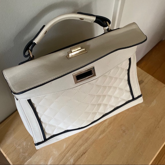 Beige Handbag with Quilted Details, Brand New - Picture 1 of 5